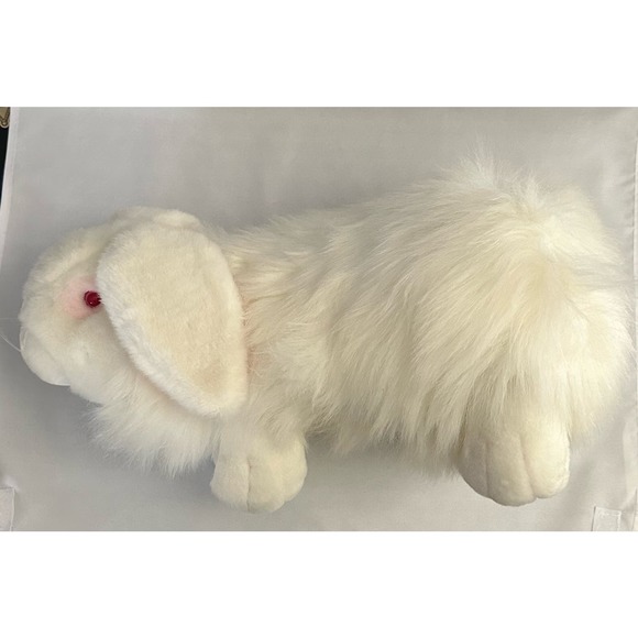 Vintage Chrisha Playful Plush Giant rabbit white bunny 17" 1988 Pink eyes - Picture 4 of 13